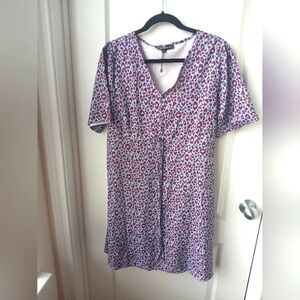 Allegra K Purple V-Neck Midi Sundress Size Medium